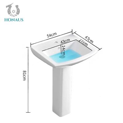 Creamic Full Pedestal wash Basin Floor Mounted Bathroom Sanitary Ware