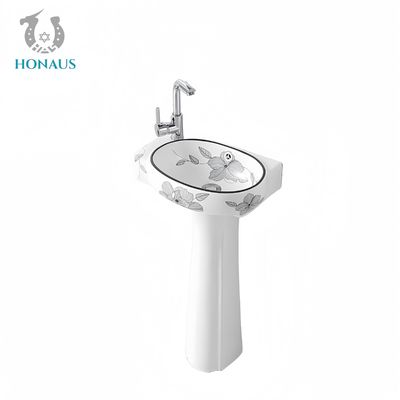 Chinese Style Bathroom Full Pedestal Wash Basin With Mirror Best Ceramic Two Piece