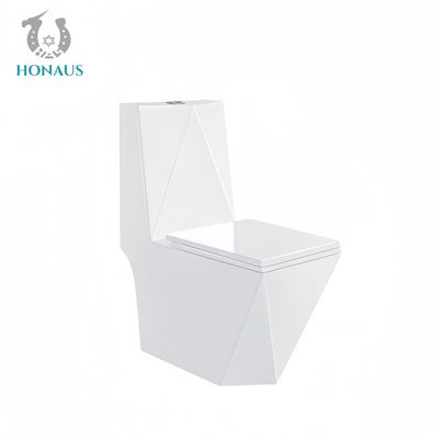 Ceramic One Piece Toilet Bowl Diamond Cut Shape Modern Style Multi Colors