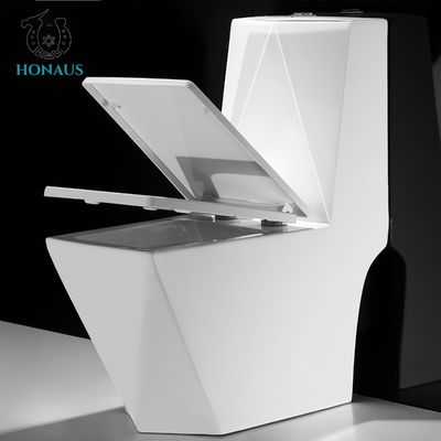 Ceramic One Piece Toilet Bowl Diamond Cut Shape Modern Style Multi Colors