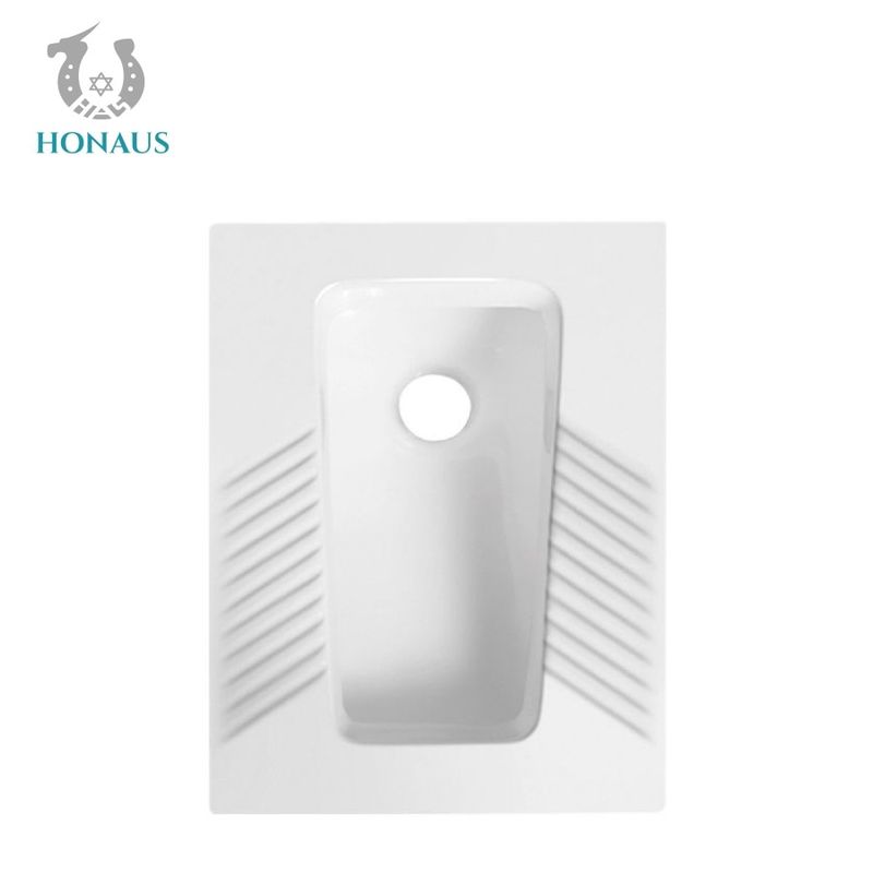 Household Public Ceramic Squat Pan Toilet Anti Odor Commercial Washdown S Trap